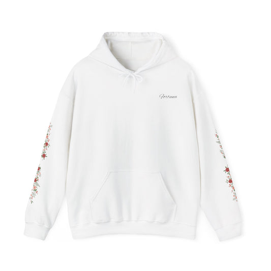 Fortuna floral wreath Hoodie | rose sleeve botanical design