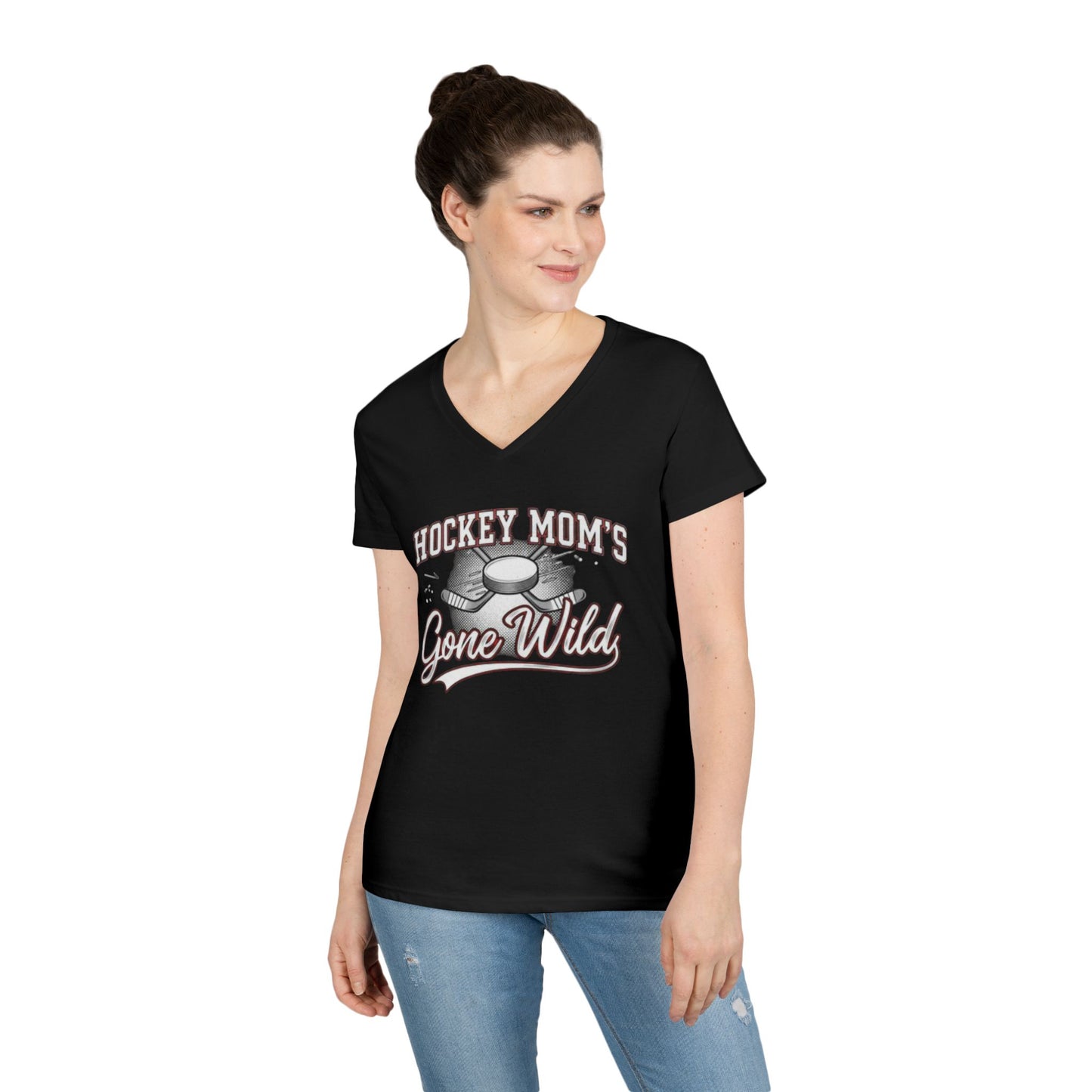 Hockey Mom's Gone Wild V-Neck Tee