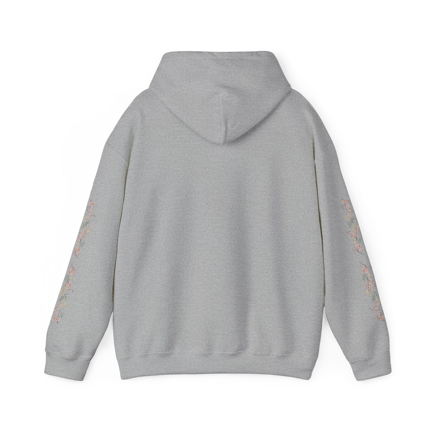 Fortuna hoodie | botanical lettering, sleeve florals