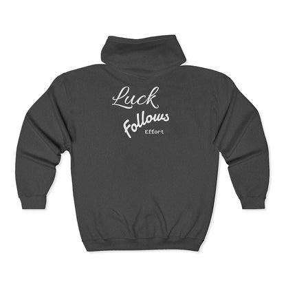 Luck Follows Effort Heavy Blend Full-Zip Hoodie | Unisex
