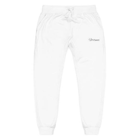Minimal Script Embroidery Sweatpants | Coral Fleece Joggers
