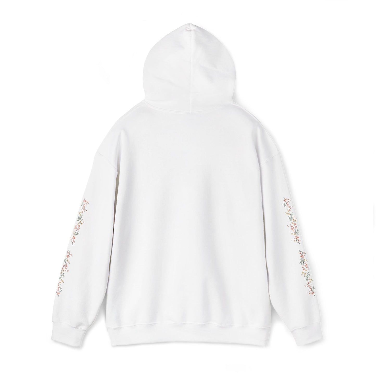 Fortuna hoodie | botanical lettering, sleeve florals