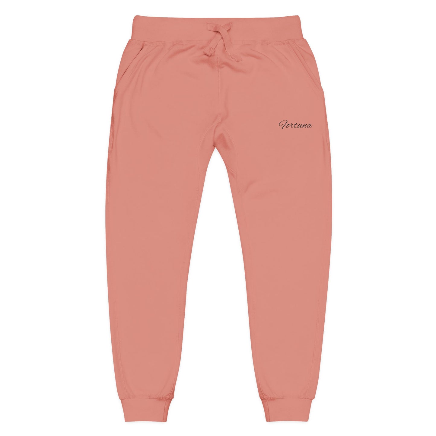 Minimal Script Embroidery Sweatpants | Coral Fleece Joggers