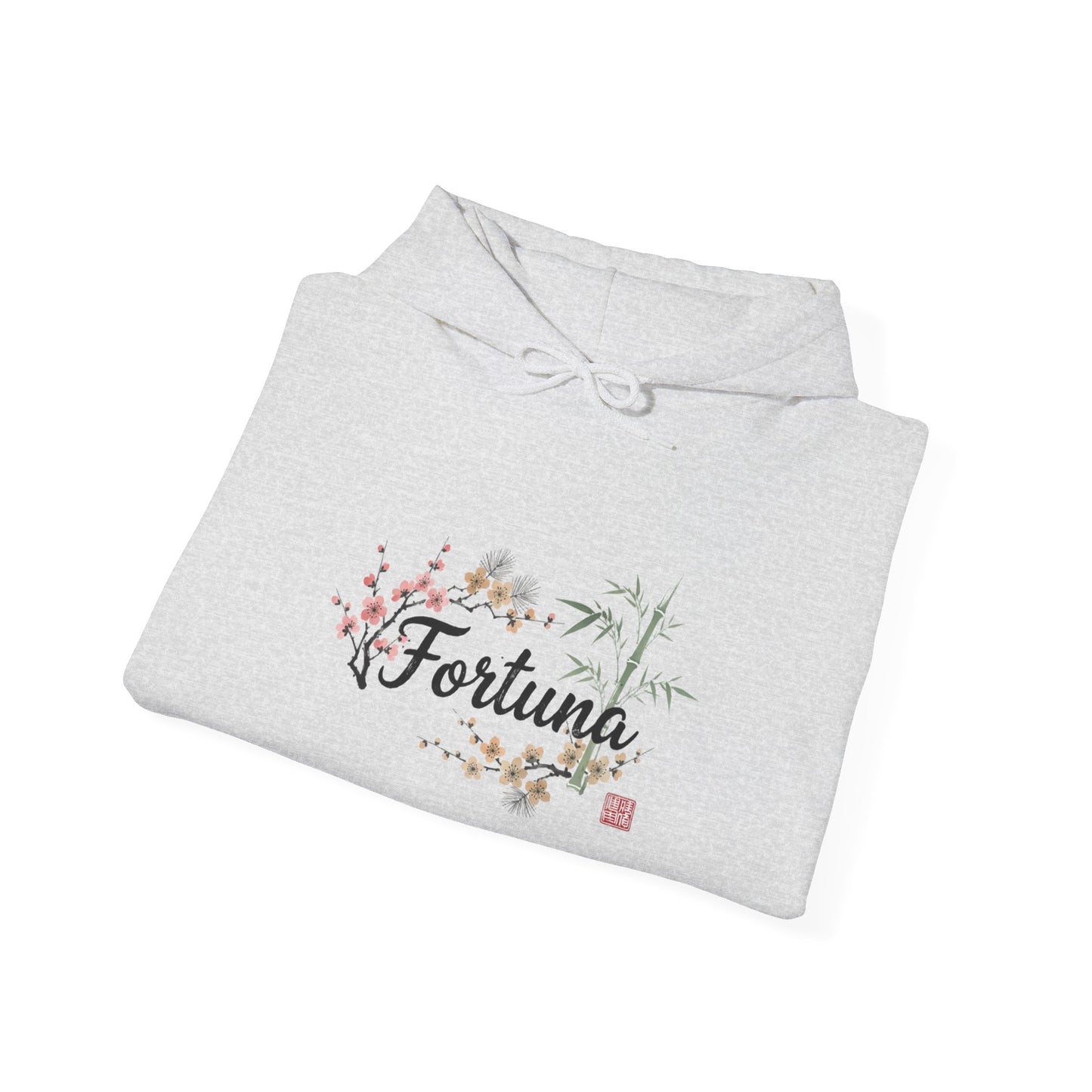 Fortuna hoodie | botanical lettering, sleeve florals