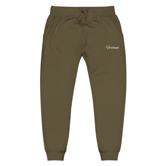 Script Logo Embroidered Sweatpants | Olive Joggers