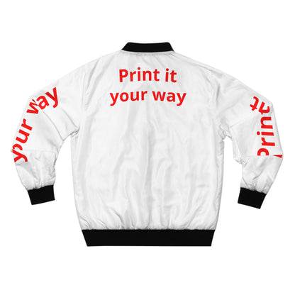Bomber Jacket — "Print it your way" White Custom Graphic