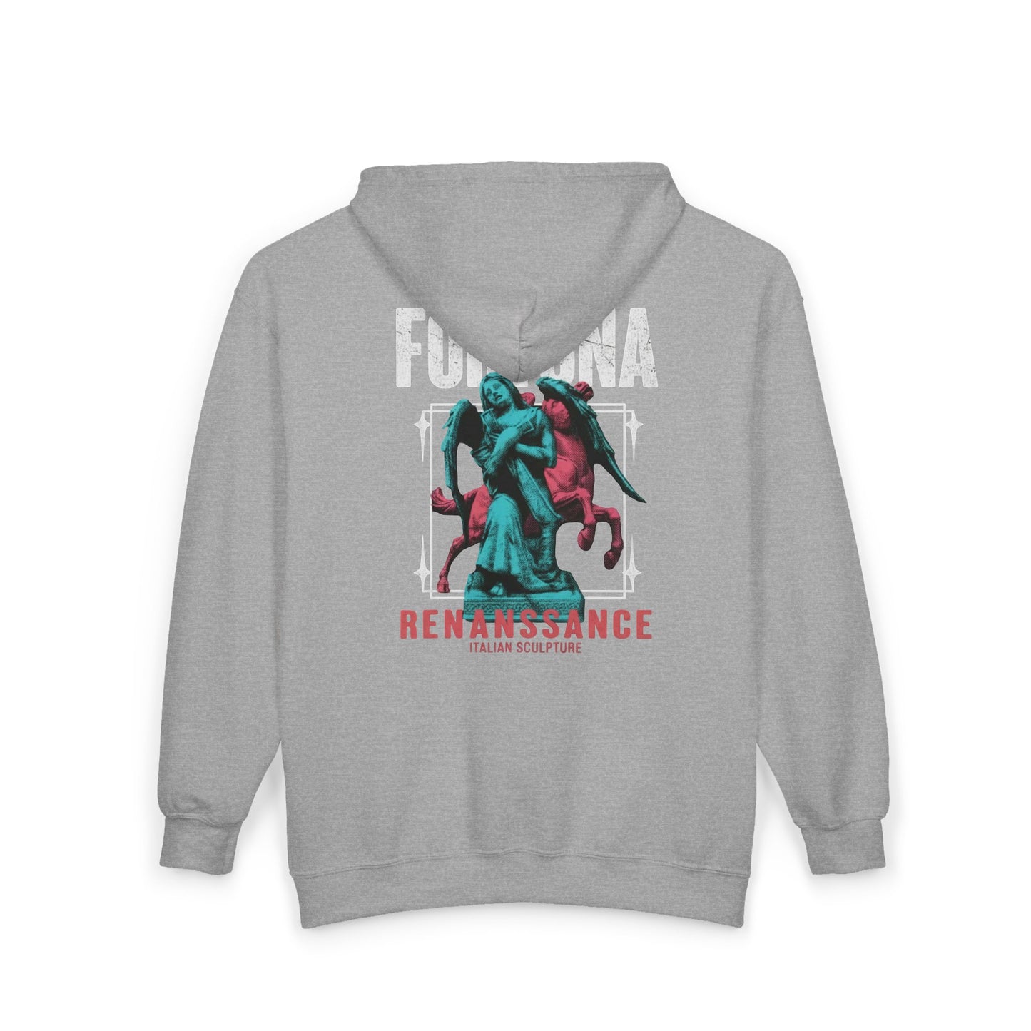 Fortuna Renaissance Graphic Zip Hoodie — Vintage Statue Streetwear
