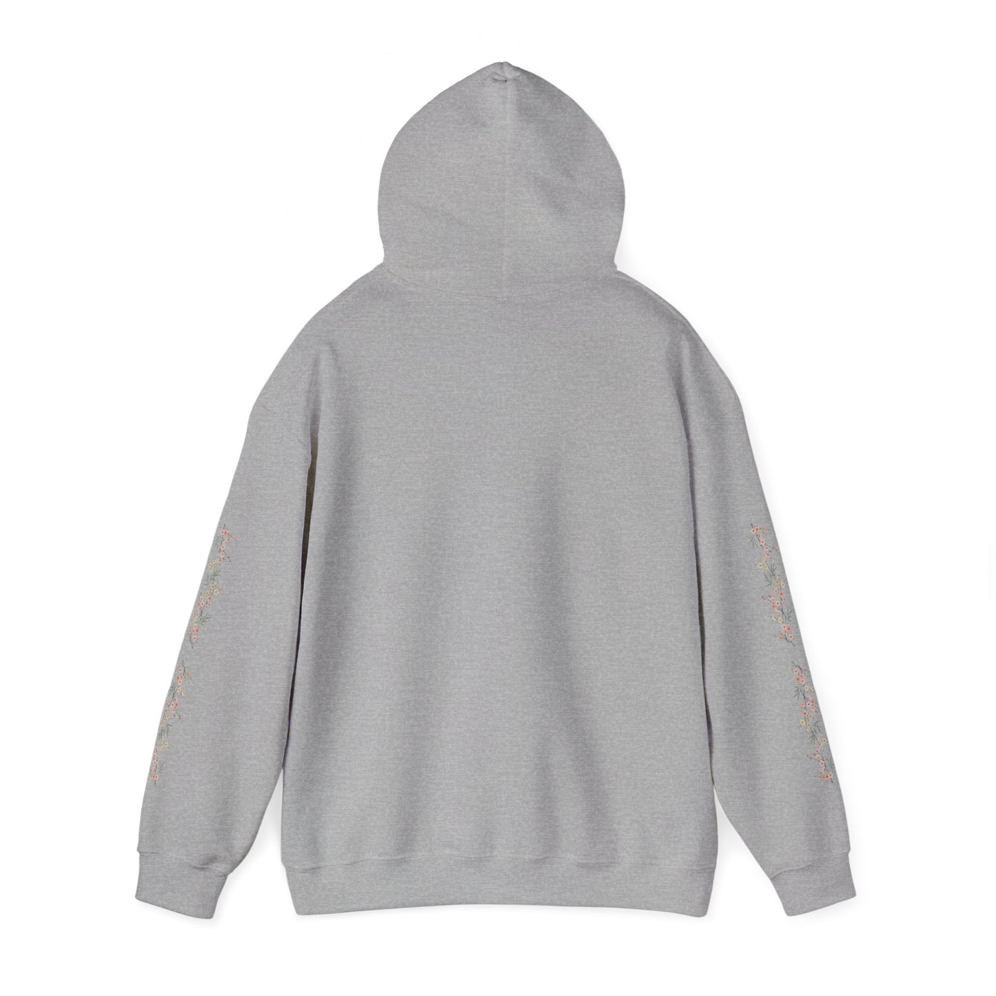 Fortuna hoodie | botanical lettering, sleeve florals