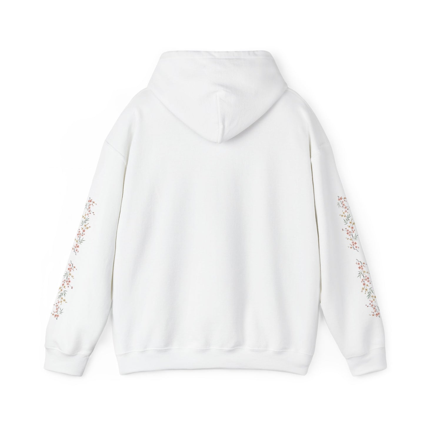 Fortuna hoodie | botanical lettering, sleeve florals