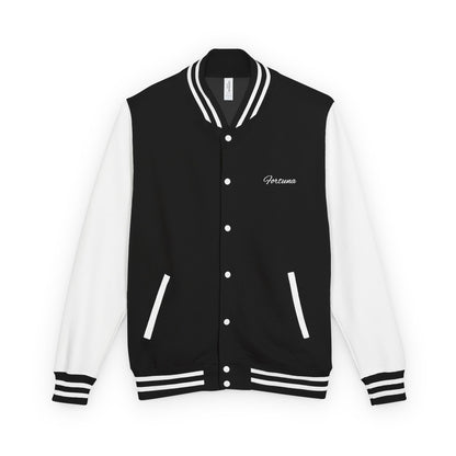 Embroidered Name Letterman Jacket — Classic Black & White Varsity Jacket