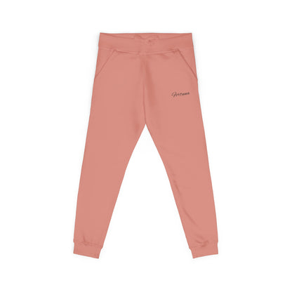Minimal Script Embroidery Sweatpants | Coral Fleece Joggers