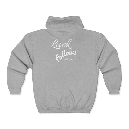 Luck Follows Effort Heavy Blend Full-Zip Hoodie | Unisex