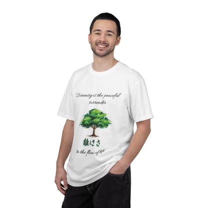 Serenity Tree Quote T-shirt | 'serenity is the peaceful surrender to the flow of