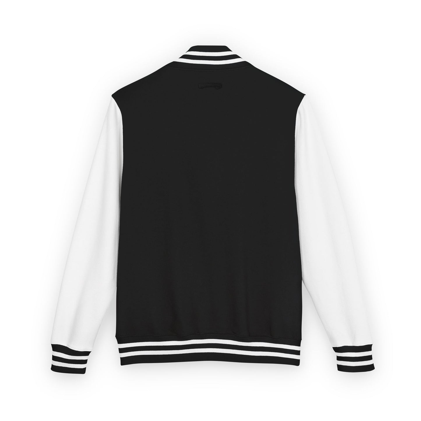Embroidered Name Letterman Jacket — Classic Black & White Varsity Jacket