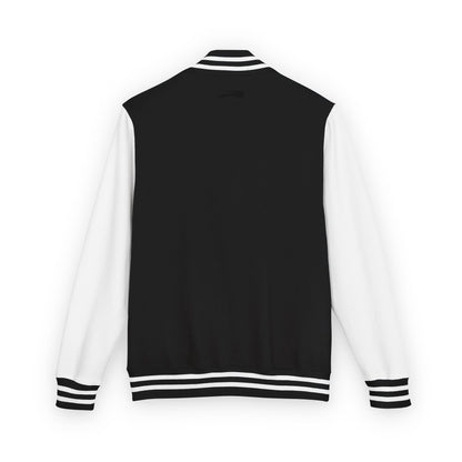 Embroidered Name Letterman Jacket — Classic Black & White Varsity Jacket