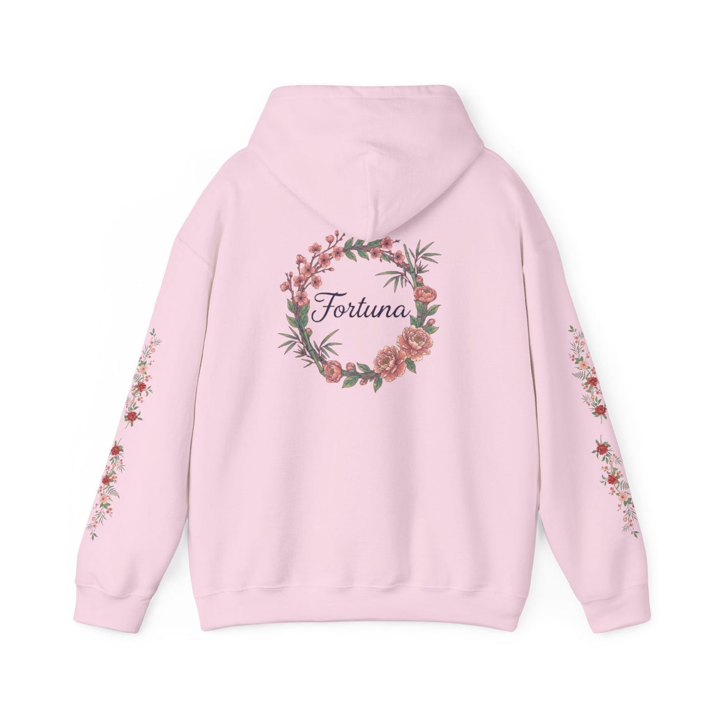 Fortuna floral wreath Hoodie | rose sleeve botanical design