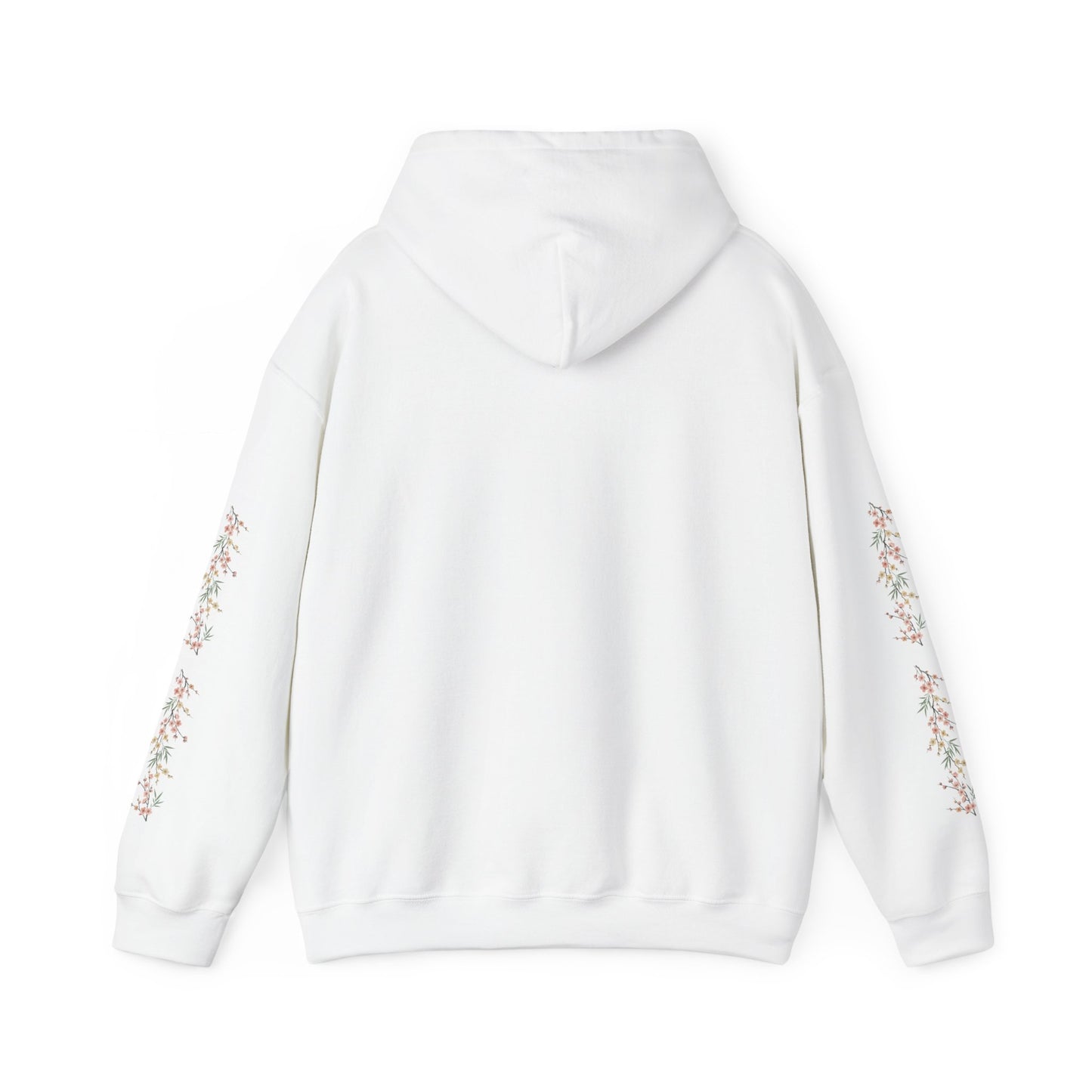 Fortuna hoodie | botanical lettering, sleeve florals