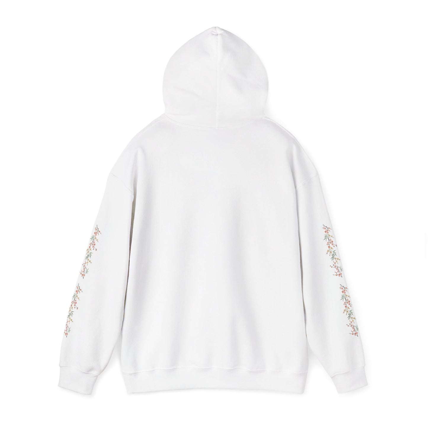 Fortuna hoodie | botanical lettering, sleeve florals