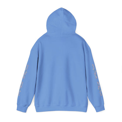 Fortuna hoodie | botanical lettering, sleeve florals